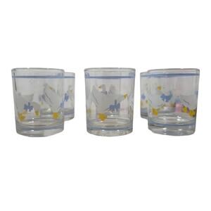 Vintage Libbey Country Goose Set of 6 Glass Votive Candle Holders Cottage Core